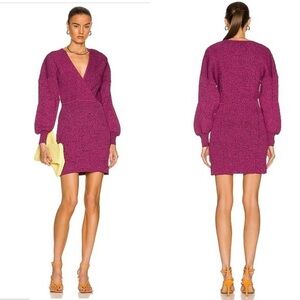 GANNI Bishop Sleeve Mélange Knit‎ Dress